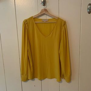 Loft yellow long sleeved blouse
